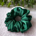 Emerald Green Silk Scrunchies