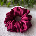 Magenta Pink Silk Scrunchies