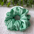Mint Green Silk Scrunchies