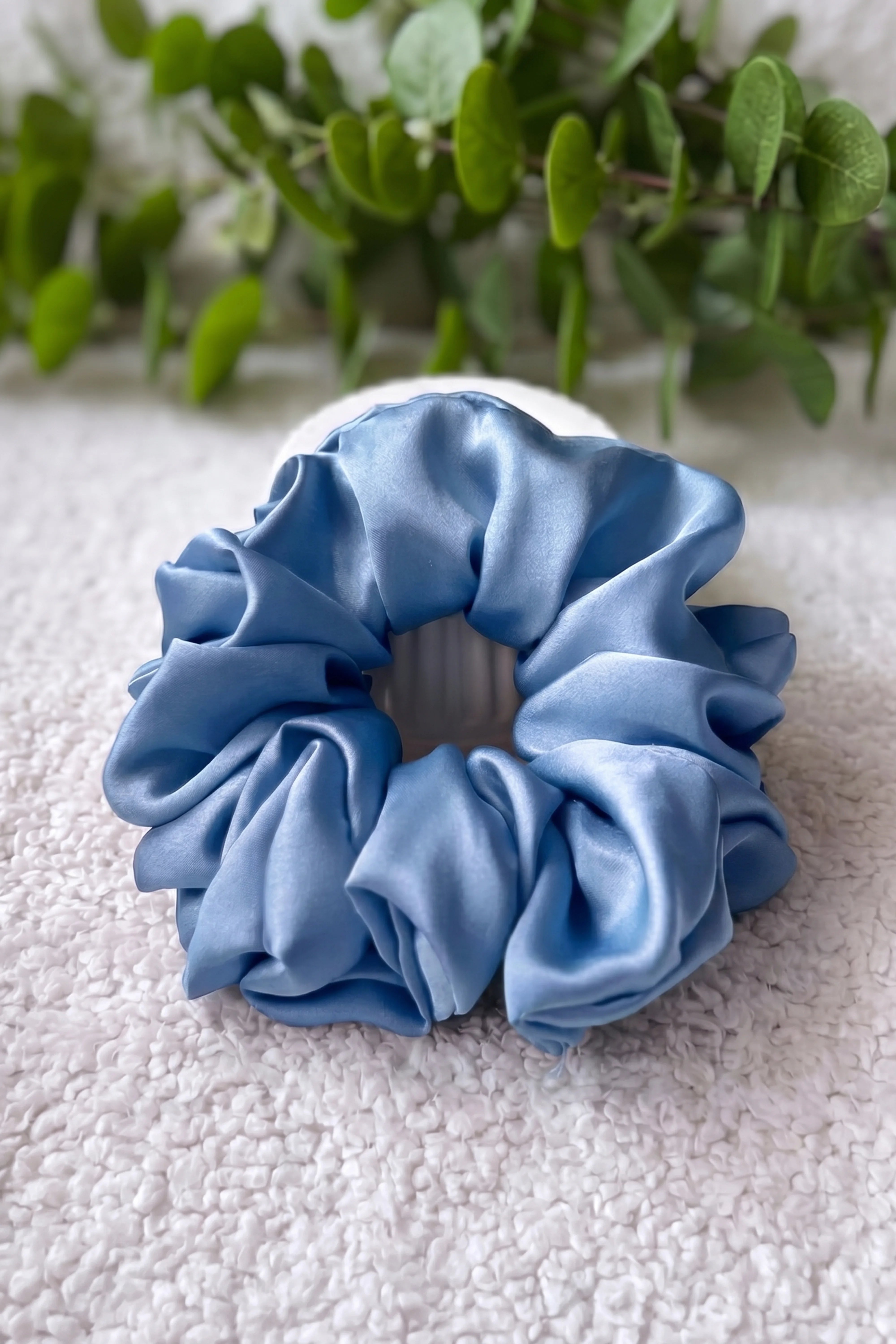 Powder Blue Silk Scrunchies