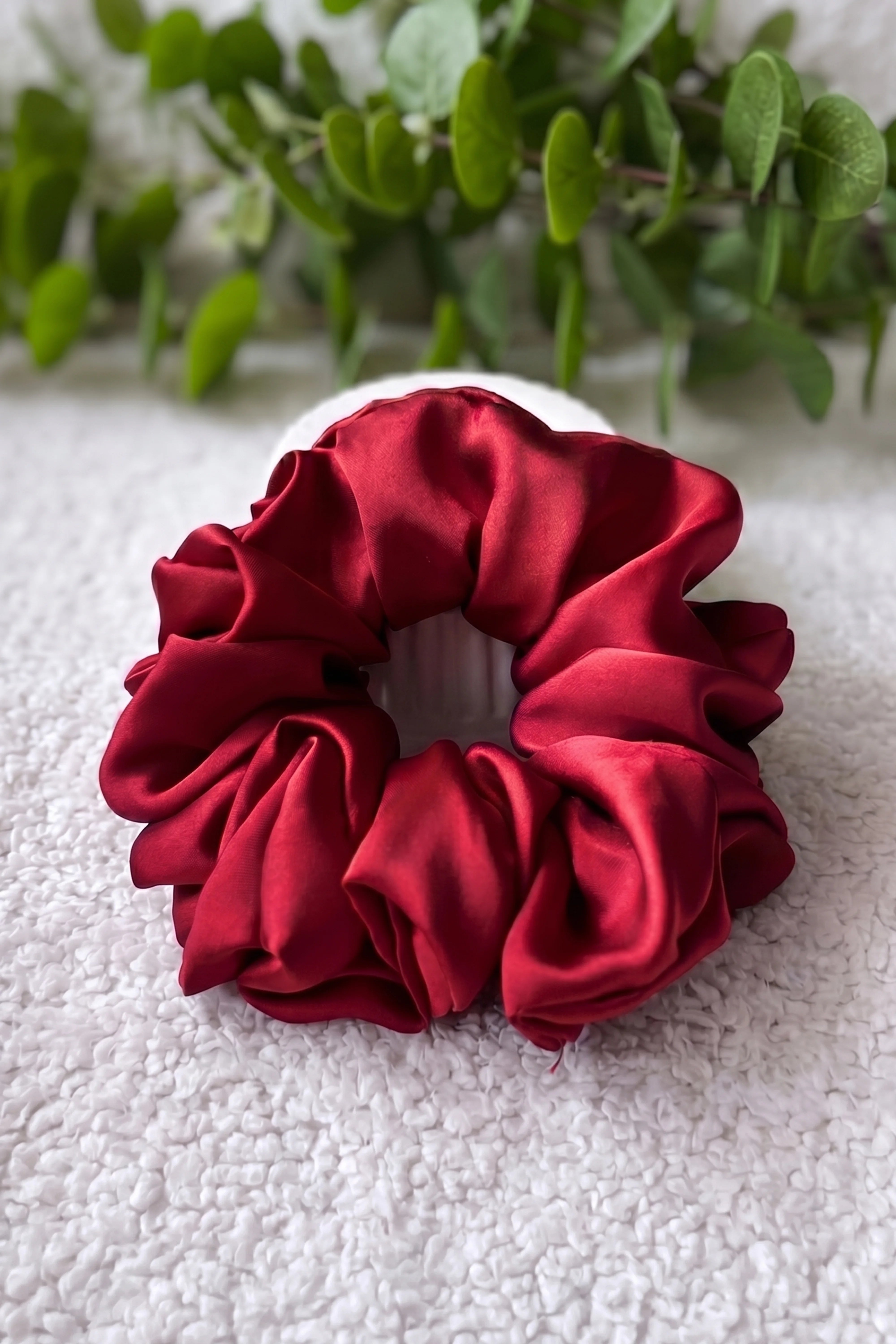 Red Silk Scrunchies