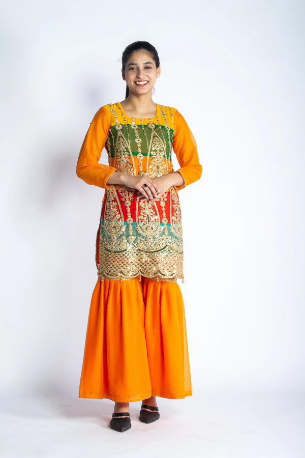 Ravan Gharara Kurti