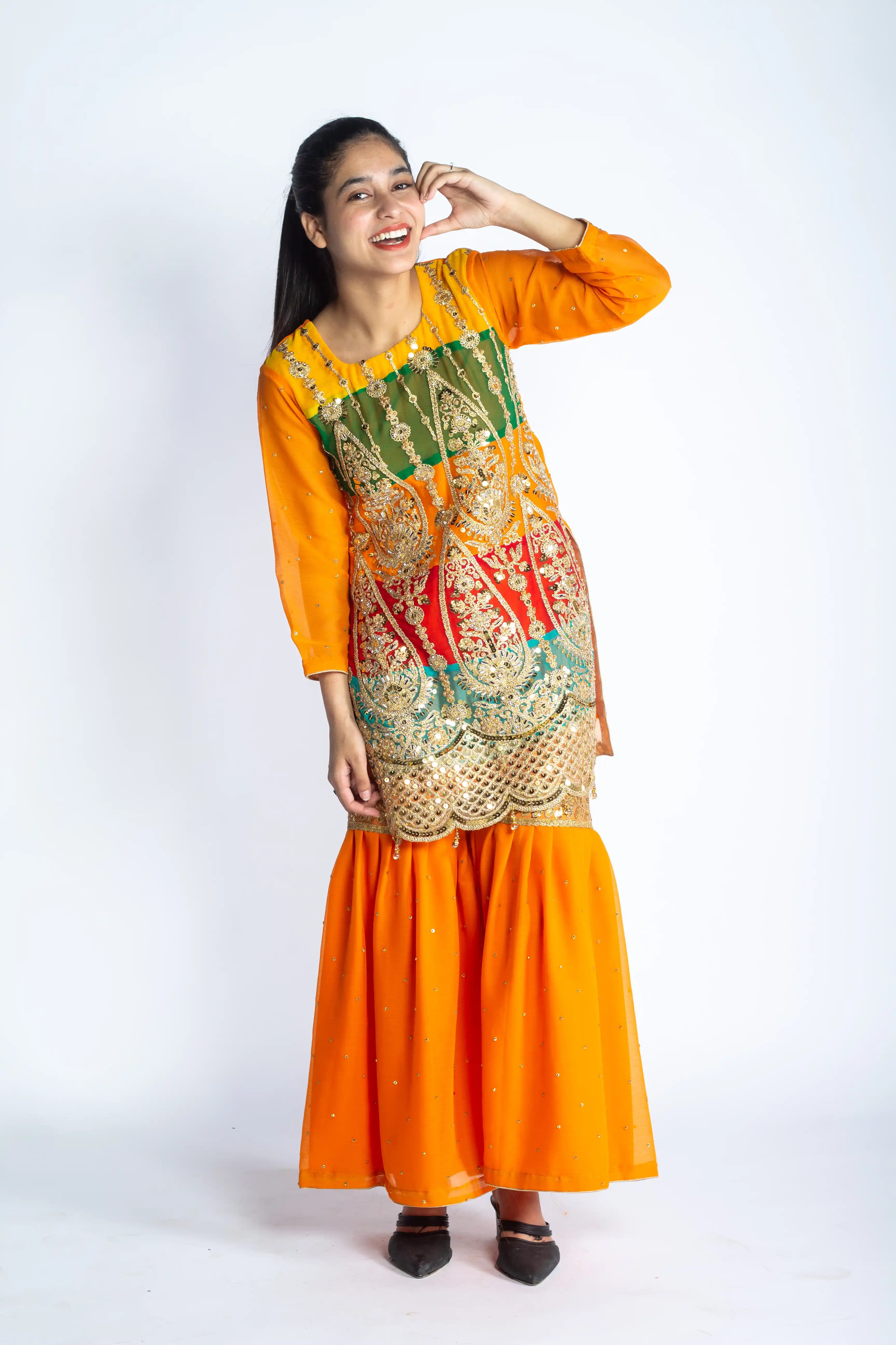 Ravan Gharara Kurti
