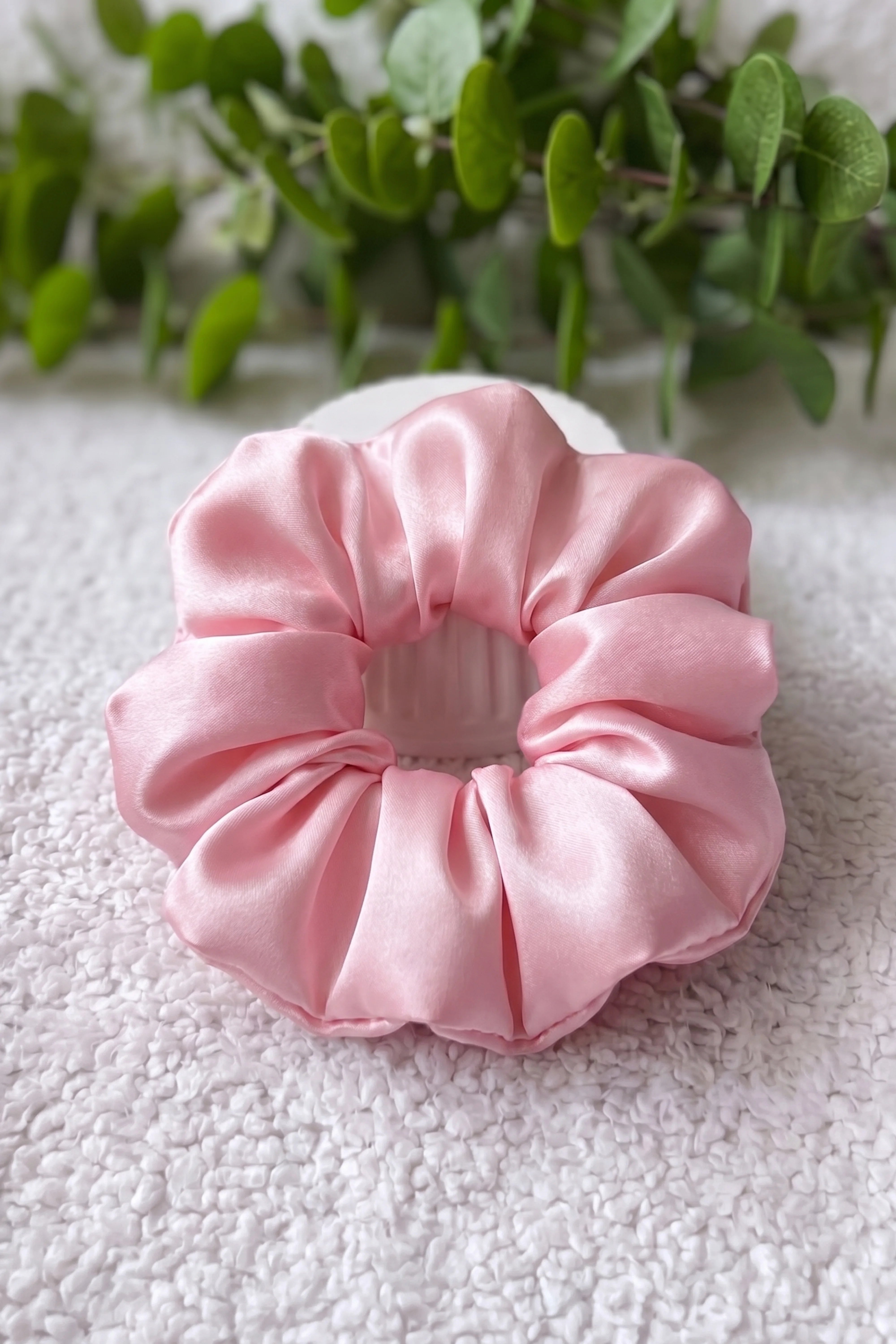 Baby Pink Silk Scrunchies