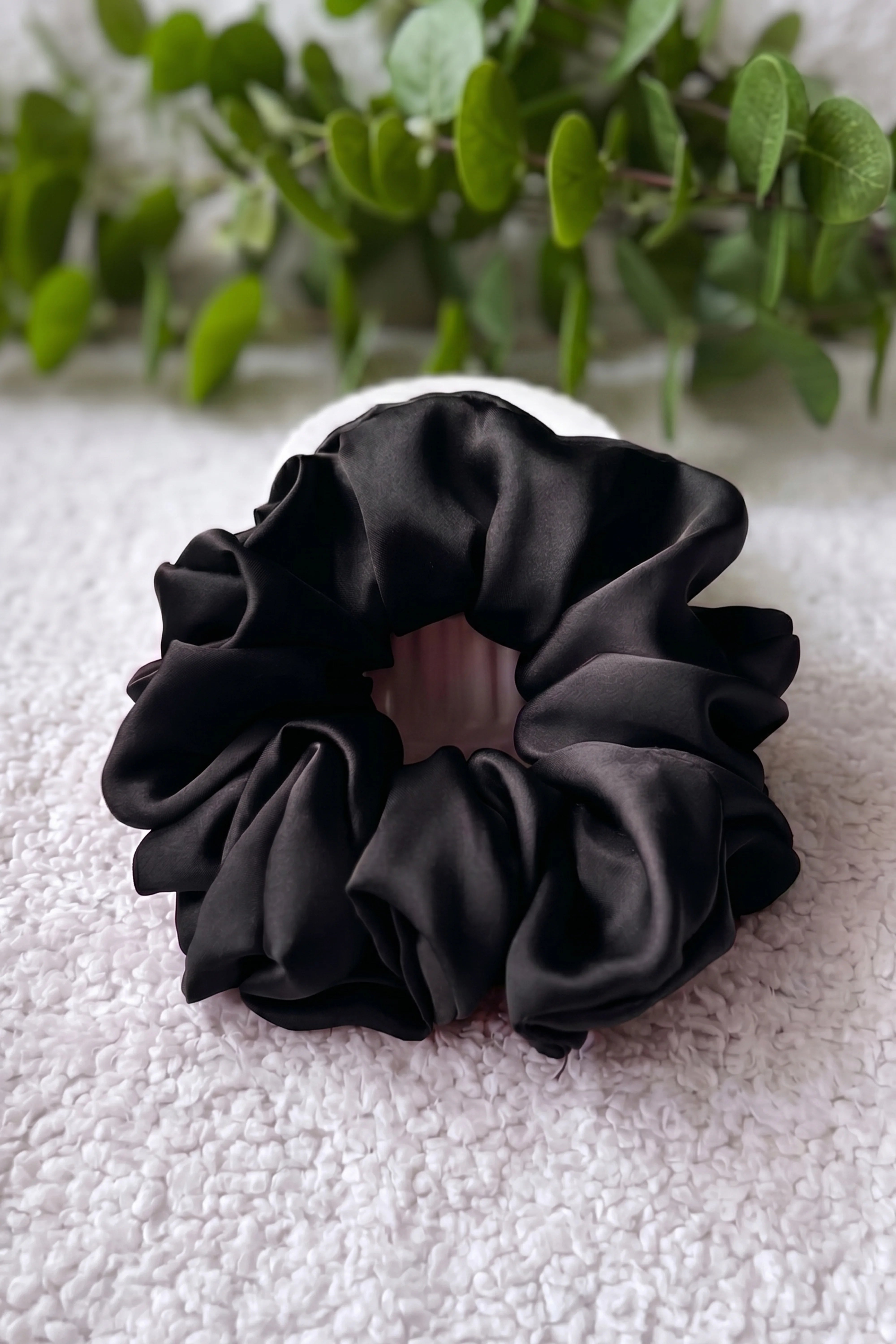Black Silk Scrunchies