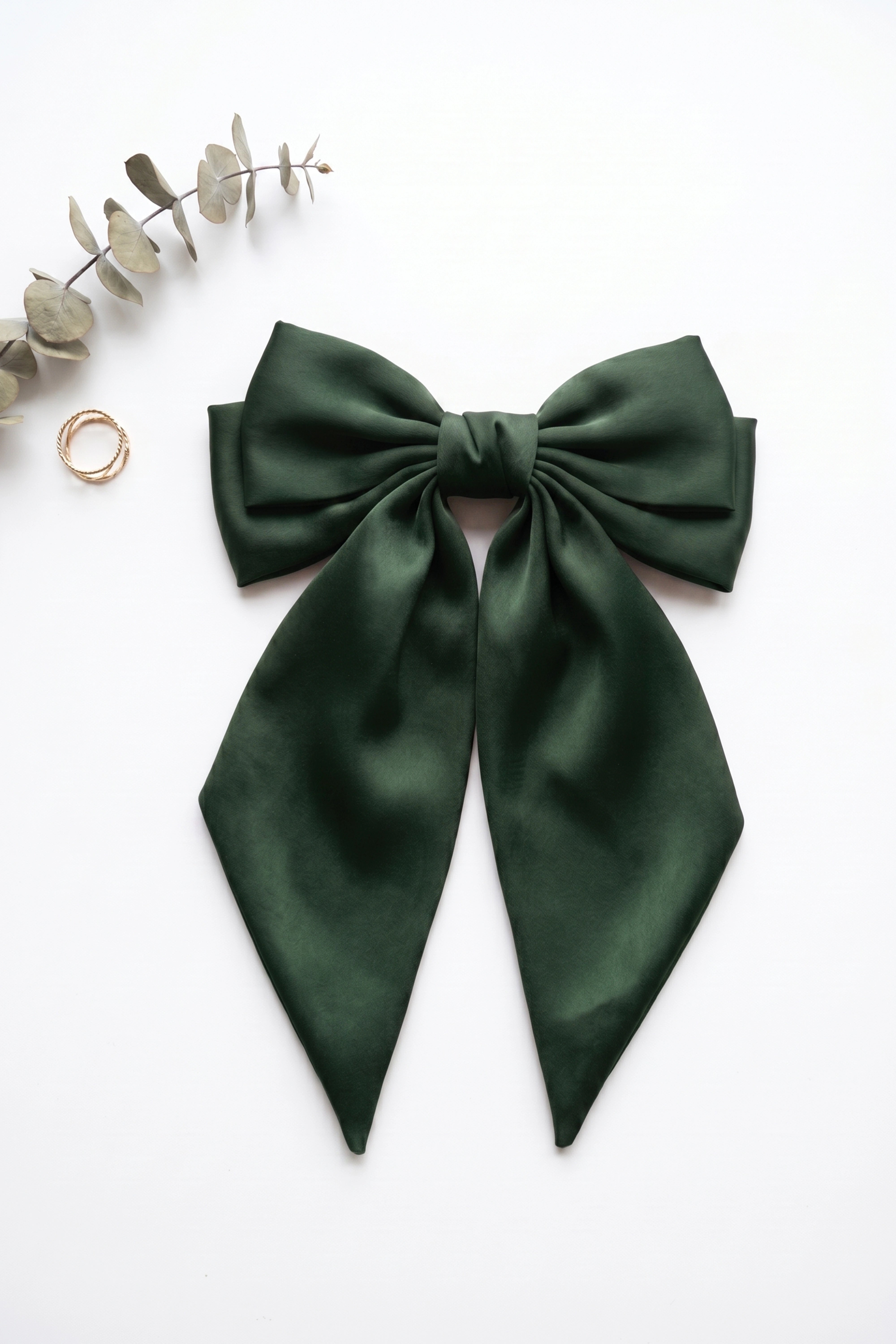 Dark Green Bow Hair Pins