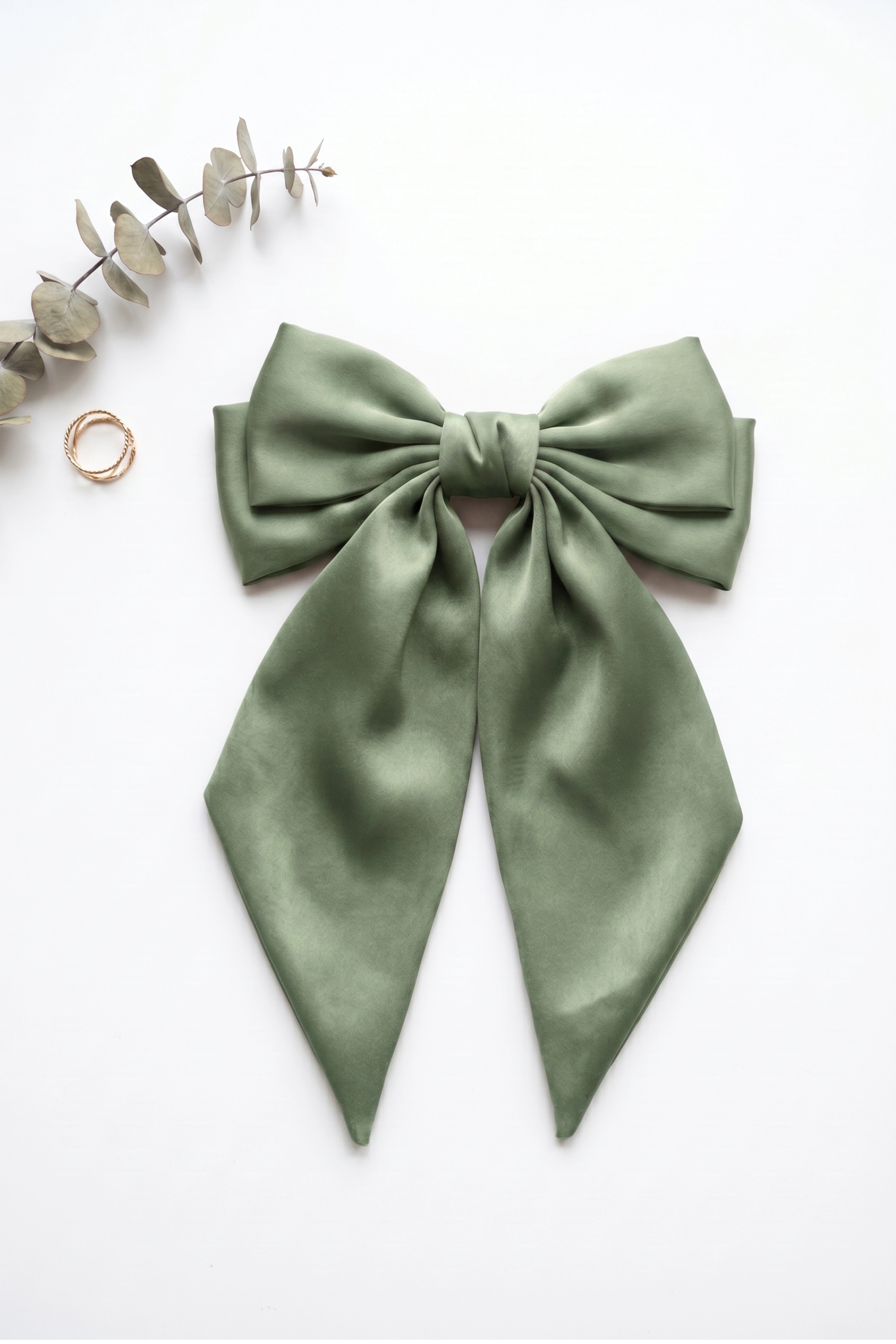 Olive Green Bow Hair Pins