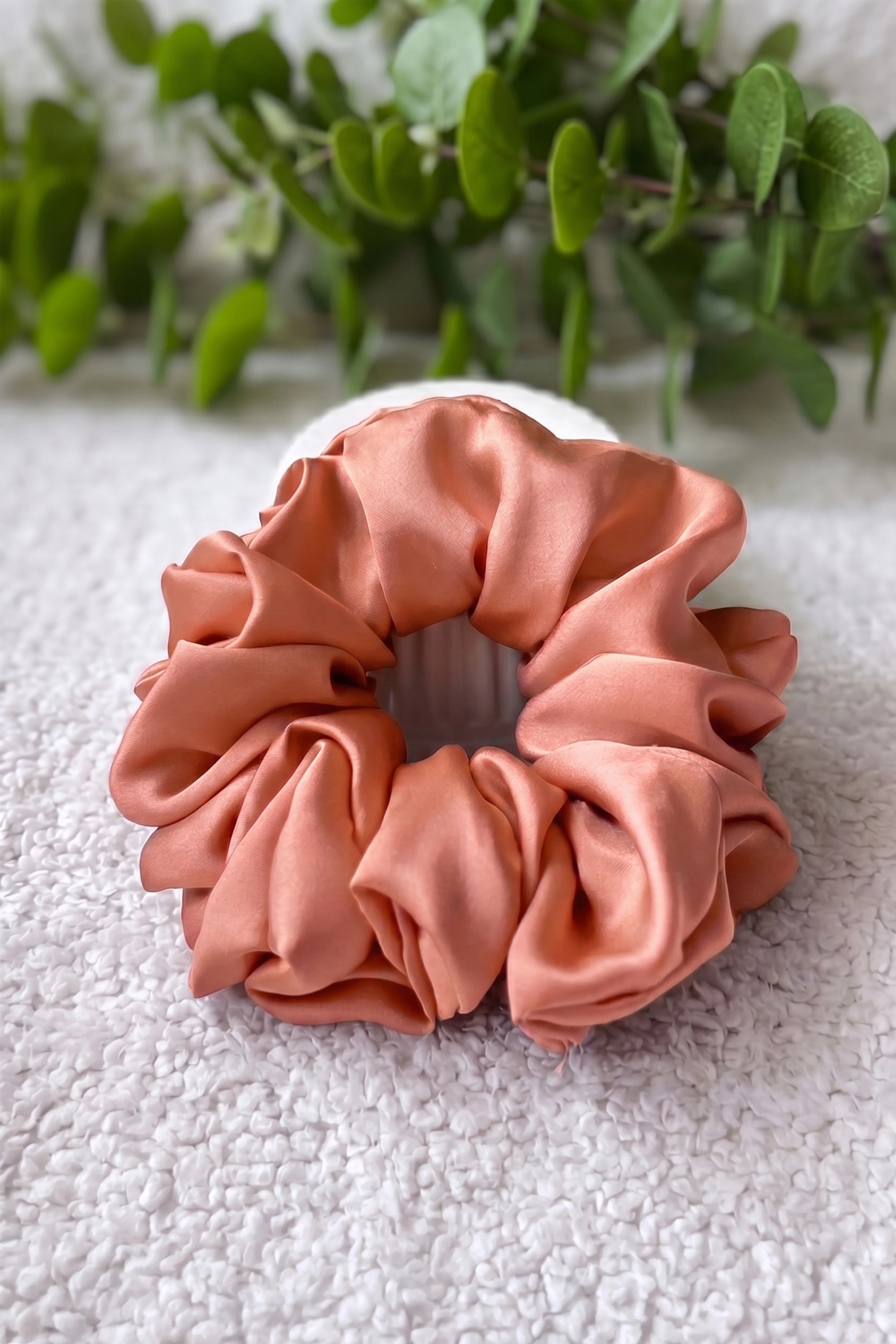Peach Silk Scrunchies