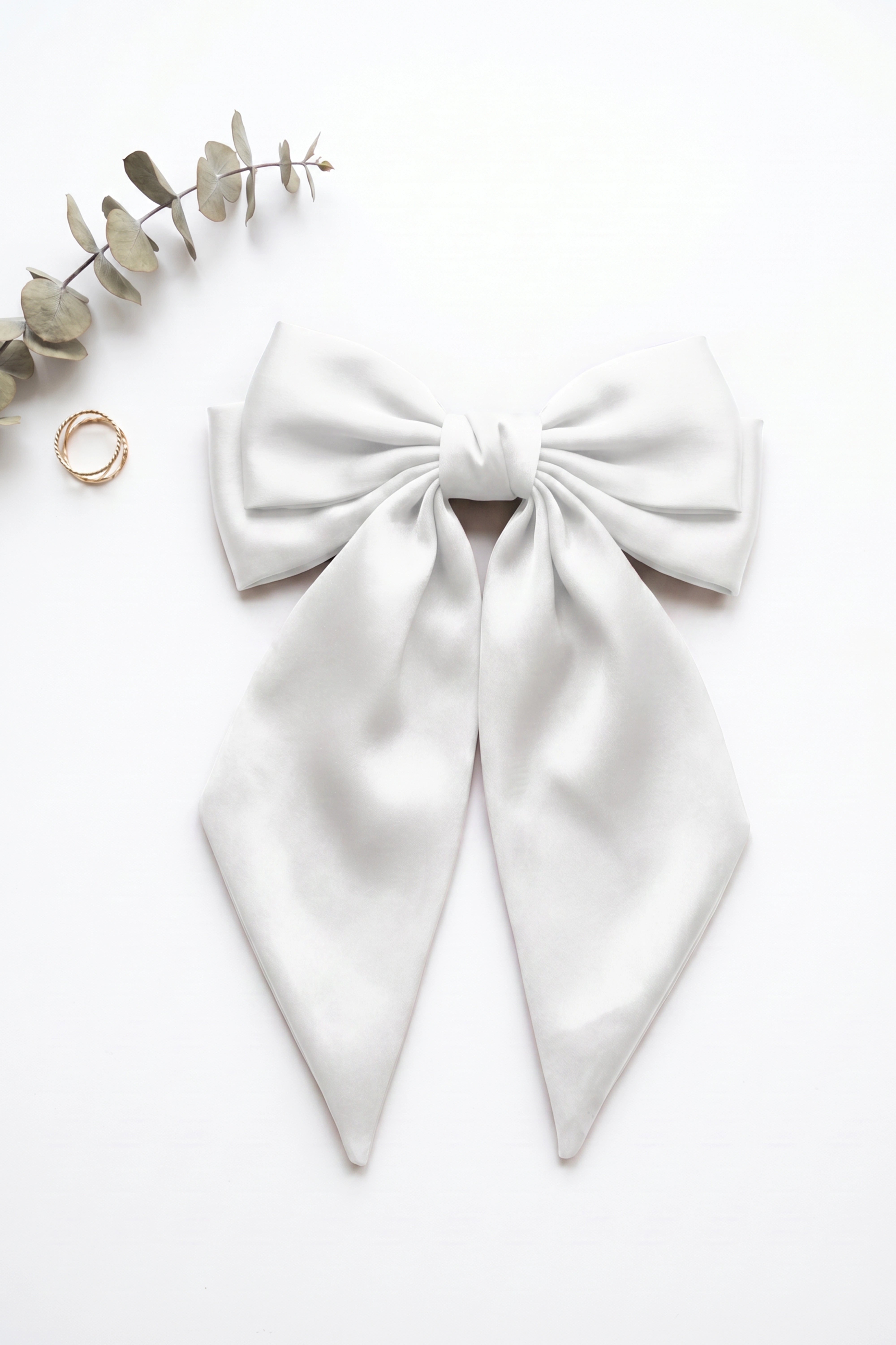White Bow Hair pins